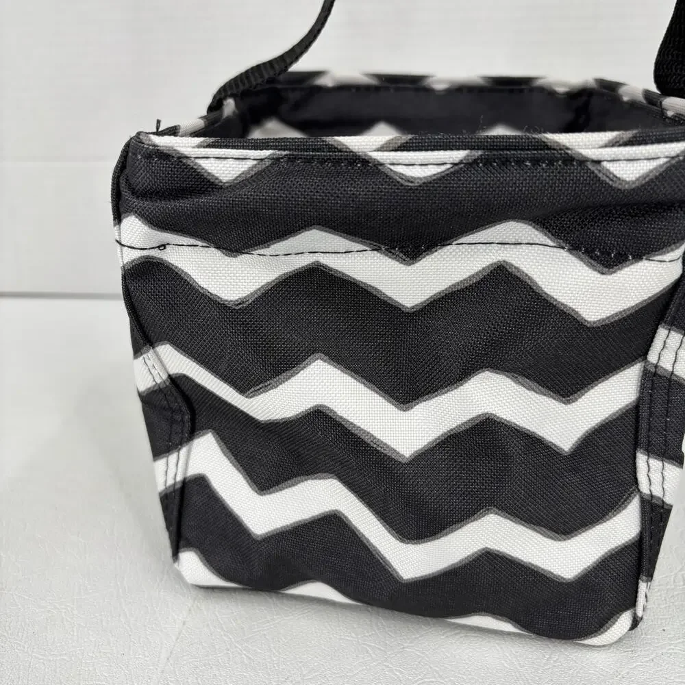Thirty-One Littles Carry All‎ Caddy Black White Chevron 6 Inch Storage Bin